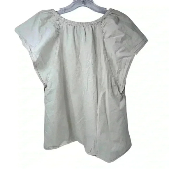 Banana Republic Women's Ivory Flutter Sleeve Blouse Size M Casual - Picture 4 of 6